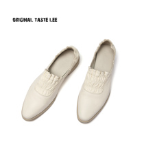 Clear cabin RMB228  irregular griping genuine leather Lefoe shoes fashion 100 hitch a foot pedal single shoe child 2021 tides