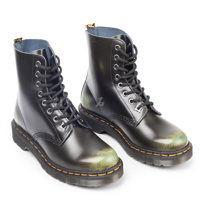 Gule Martens 1460pascal Green Grazed color pering 8 holes Soft leather New Martin boots male and female 26585001