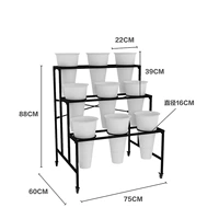 3*3 черная стойка с 9 белыми бочками