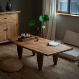 Журнальный столик в японском стиле ретро, угловой столик для гостиной, дома, маленький столик из цельного дерева, простой столик для сидения в спальне, небольшой низкий столик ваби-саби