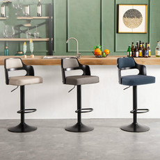 Барный стул 欧式吧台椅升降旋转轻奢吧椅铁艺美式高脚靠背椅家用简约凳子