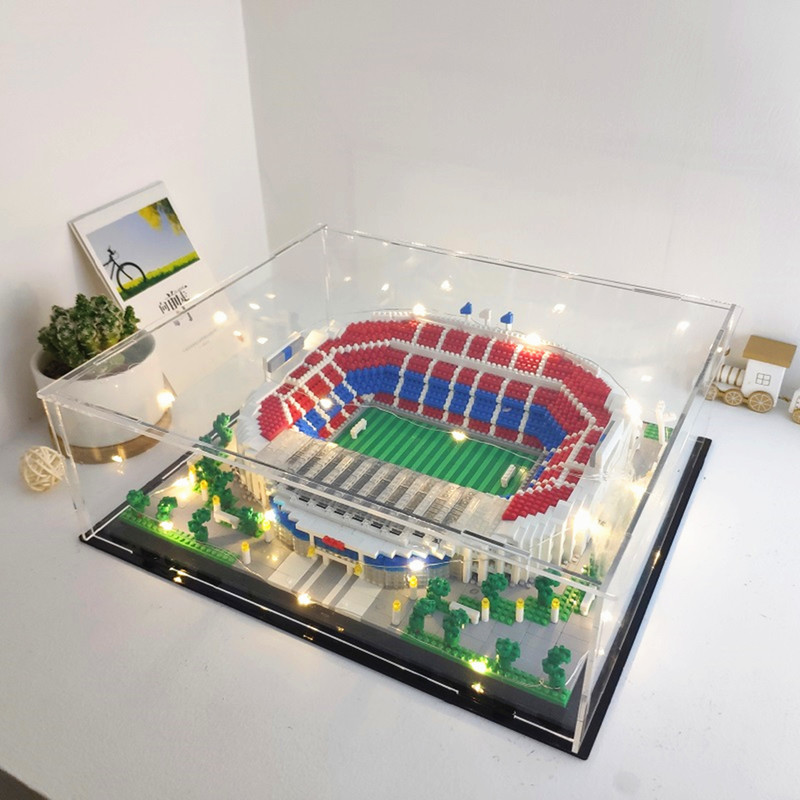 Micro-Particle Building Blocks Real Madrid Bernabeu Manchester United Barcelona Football Stadium Model Assembly Toy Gift
