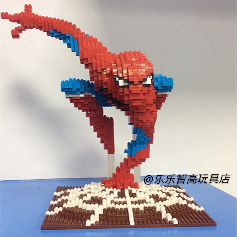 微积木小颗粒复仇者漫威英雄美国队长蜘蛛侠益智拼装玩具成人乐高