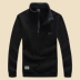 Cộng với áo len nam dày, áo len nam cổ áo lông cừu mùa thu và mùa đông nam trung niên không rơi áo hoodie màu xanh dương Áo len