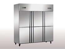 Commercial six-door refrigerator dual temperature vertical refrigerated freezer kitchen fresh-keeping stainless steel freezer freezer