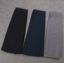 Japanese JK uniform skirt Bad JK long skirt Black excellent student middle skirt Thick blue 60-80 pleated skirt