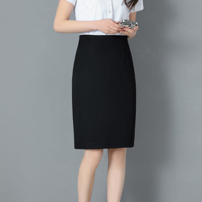Formal New One-Step Skirt for Work, Flight Attendant Professional Skirt, High-Waisted Midi Skirt, Mid-Length Interview Suit Pencil Skirt Formal New One-Step Skirt for Work, Flight Attendant Professional Skirt, High-Waisted Midi Skirt, Mid-Length Interview Suit Pencil Skirt