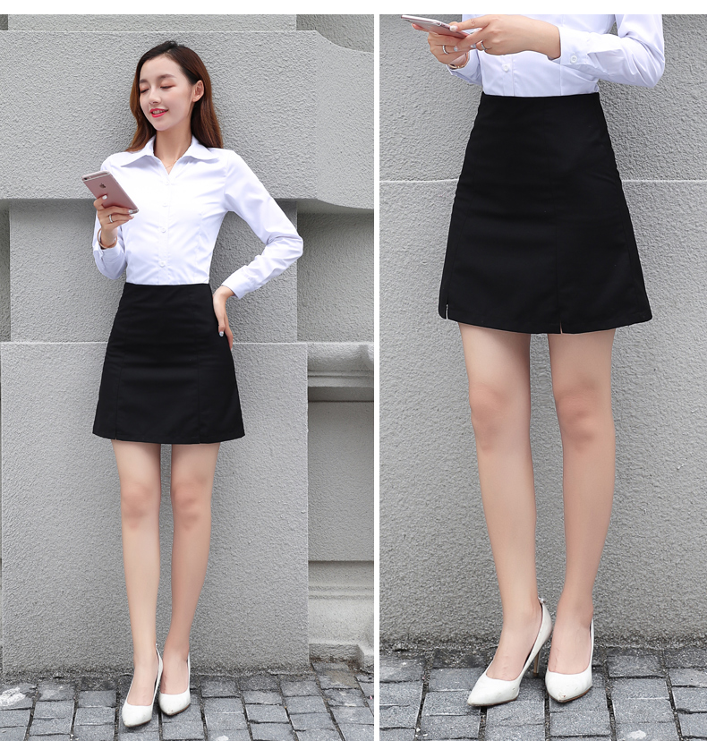 Chống ánh sáng váy nữ mùa hè Hàn Quốc phiên bản của công việc váy một bước chuyên nghiệp hoang dã túi hip dụng cụ mùa thu màu đen một từ váy chân váy dài công sở