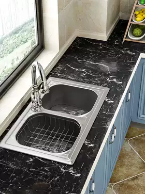 Marble kitchen oil-proof sticker cabinet countertop with high temperature resistance, waterproof and oil-proof aluminum foil overall cabinet countertop renovation sticker