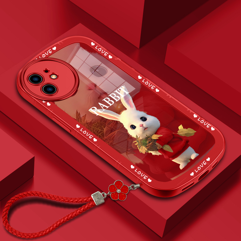 Suitable for Apple 11 Mobile Phone Case Iphone11Pro Protective Cover Apple 11Promax Year of the Rabbit Red Silicone Popular Stylish New Year Anti-Fall Classy Fashion Creative Lens All-Inclusive Female Rabbit Suitable for Apple 11 Mobile Phone Case Iphone11Pro Protective Cover Apple 11Promax Year of the Rabbit Red Silicone Popular Stylish New Year Anti-Fall Classy Fashion Creative Lens All-Inclusive Female Rabbit
