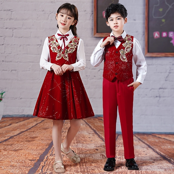 Children's Choir Performance Dress for Primary and Secondary School Students Poetry Recitation Speech Contest Costume Performance Host