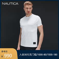Футболка мужская nautica/诺帝卡男装春夏黑帆系列短袖圆领t恤vc02631bw NAUTICA/T