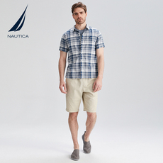 Рубашка мужская nautica/诺帝卡男装2021春夏透气格纹时尚短袖衬衫wo1221 NAUTICA/2021