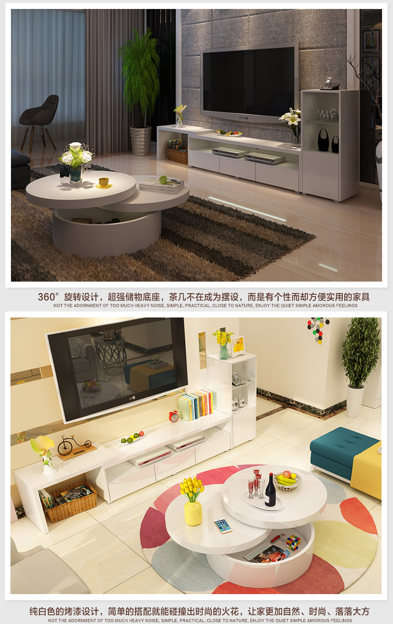 Mát tổ sáng tạo trắng sơn lớn quanh bàn cà phê Bàn cà phê hiện đại nhỏ gọn bàn trà căn hộ nhỏ đồ nội thất đa chức năng - Bàn trà bàn ghế sofa phòng khách nhỏ