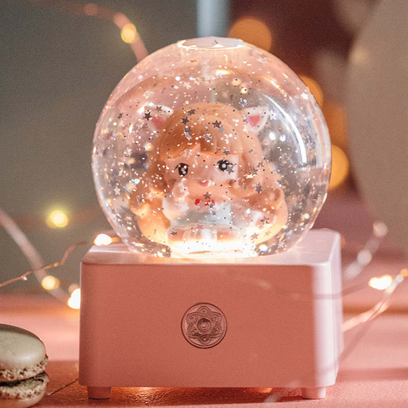 New year crystal ball ornaments children's music box gift Princess little girl birthday gift music box dreamy snow snow