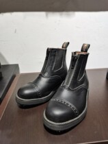Child Bull Leather Zipper Short Boot Equestrian Boots Non-slip Knight Gear
