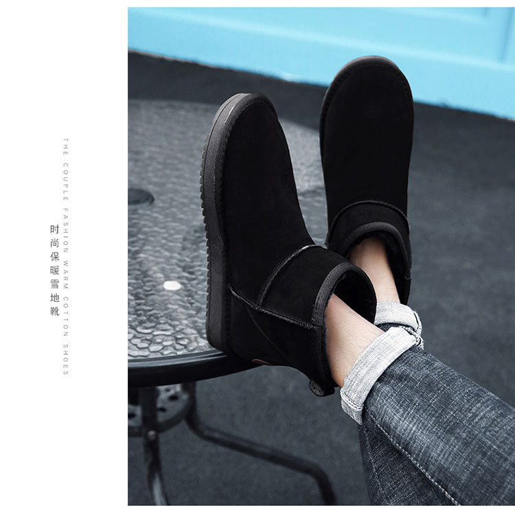 Giày cao cổ nam không tuyết mùa đông ấm áp cộng với nhung dày, giày da chống trượt giầy boot nam