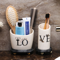 Eurostyle crack porcelain washing toothbrush shelf Ceramic Toothbrush Rack Bathroom bathroom Bathroom Toilet containing frame Tooth Holder