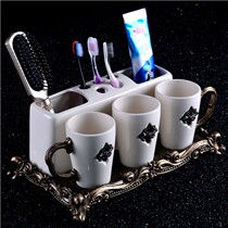 Eurostyle one-piece crack ceramic bathroom five pieces of toilet toothbrush cup gargling cup toothbrushing cup wash-up suit