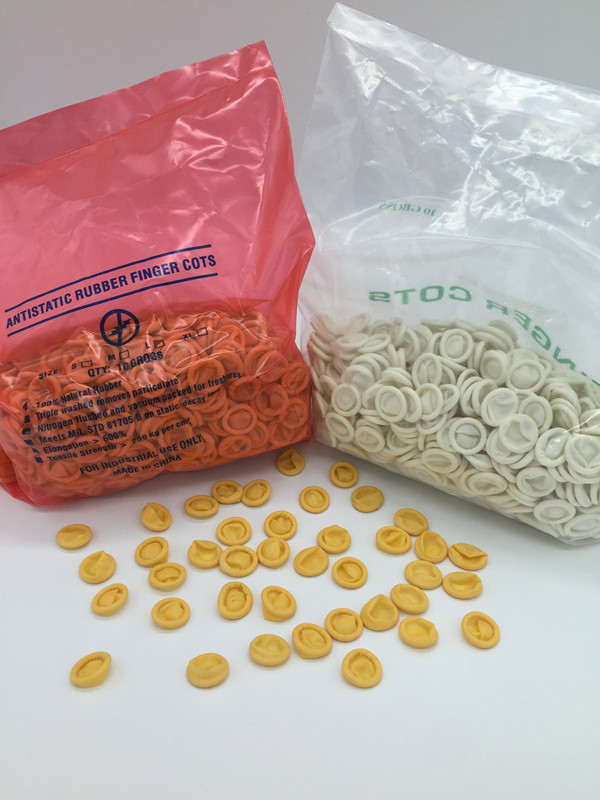 Rice Yellow Antistatic Fingertip Fingertip Disposable Latex Hand Fingertip Rubber Anti-Slip Lauding White Hand Fingertip