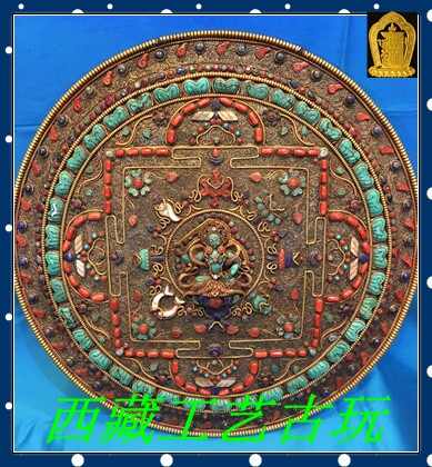 Tibet Nepalese craftsmanship pure silver inlaid with precious stones 