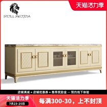 Postmodern light luxury TV cabinet coffee table combination simple living room fashion new Italian rock board bedroom floor cabinet A08D