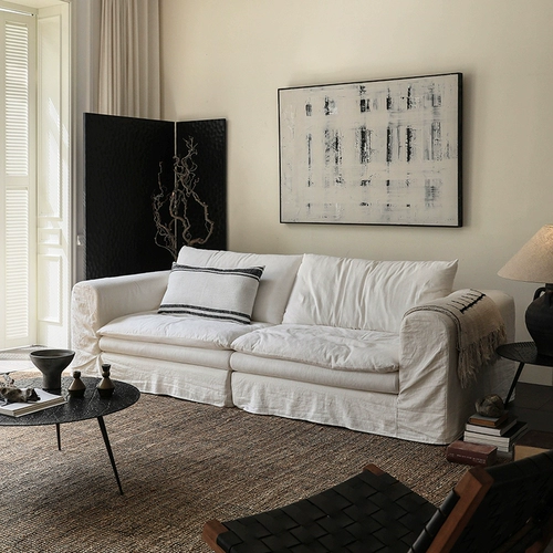 Ретро ткань, съёмный белый диван, французский ретро стиль, из хлопка и льна