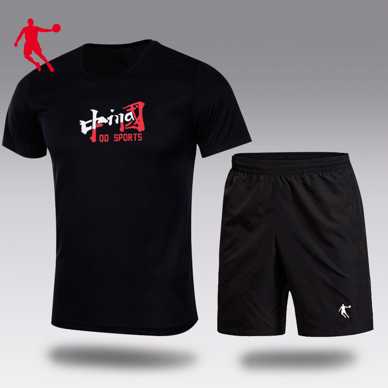 Jordan suit men's 2022 Summer new loose breathable tracksuit 100 hitch white short sleeve T-shirt speed dry shorts