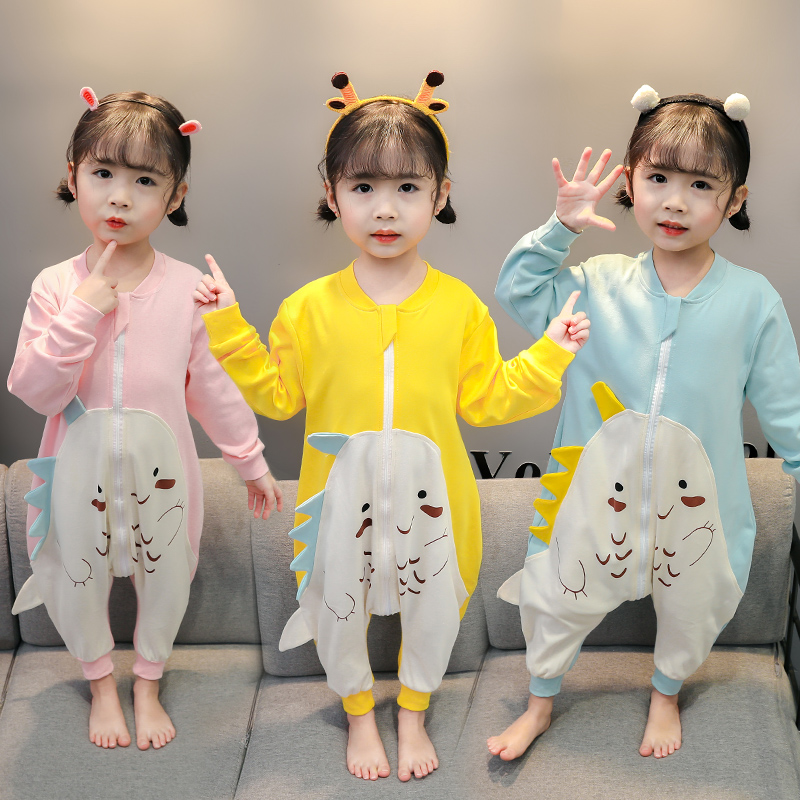 Children's sleeping bag spring and autumn thin 2 baby cotton one-piece pajamas four seasons universal 1 male and female baby split legs anti-kick quilt