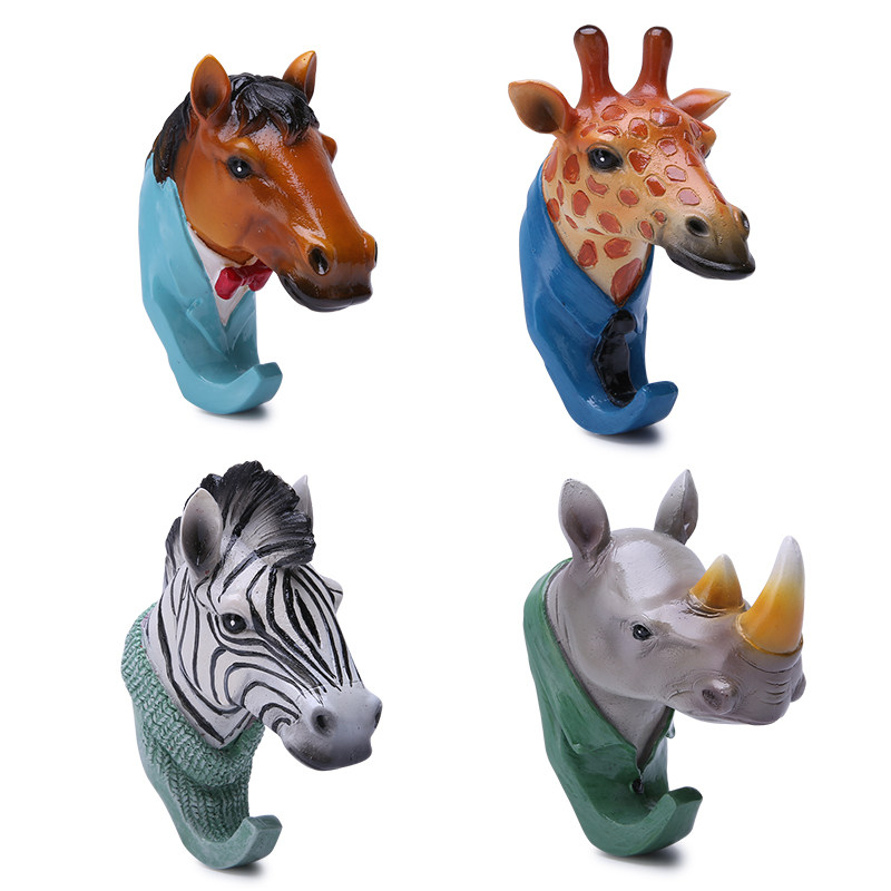 Eurostyle Horse Head Trim Hook Creative Personality Animal Giraffe Genguan Wall-mounted Wall Key Hook Hanger Cap