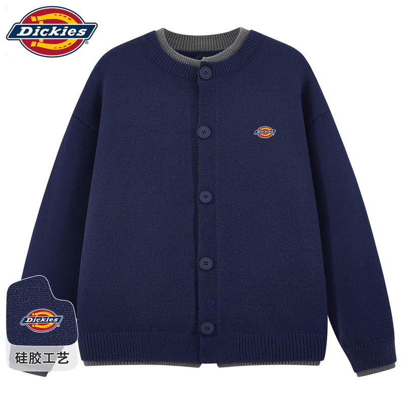Dickies Official Authentic Autumn New American-Style Loose Round-Neck Casual Cardigan Sweater Men's Knitted Jacket