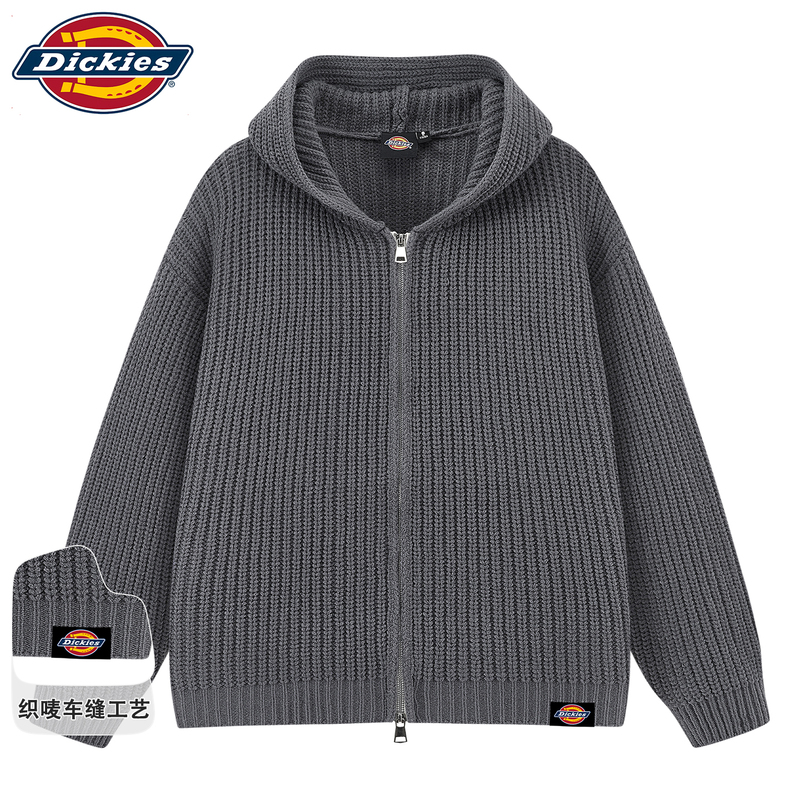 Dickies Official Authentic Autumn New American-Style Loose Hooded Casual Cardigan Sweater Men's Knitted Jacket Dickies Official Authentic Autumn New American-Style Loose Hooded Casual Cardigan Sweater Men's Knitted Jacket