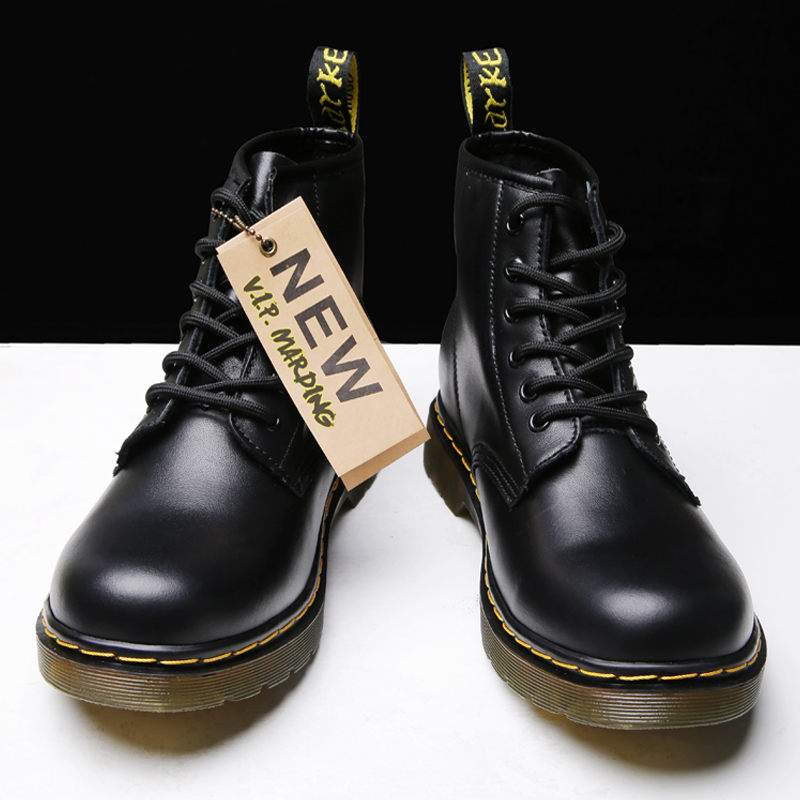 dr Martin boots men's tall British style 6-hole short boots tooling leather boots men's shoes winter plus velvet warm cotton shoes