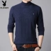 Playboy Pure Sweater nam Vòng cổ dày đan áo len mùa đông ấm áp Mid Half cao cổ áo len nam - Áo len