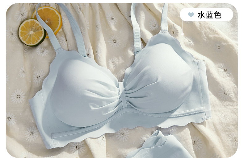 夏季薄款无痕内衣女小胸聚拢新款防下垂收副乳少女文胸罩套装透气详情36