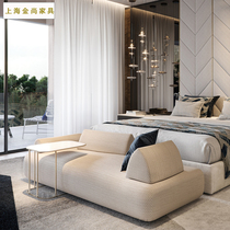 Nordic Light Extravagant Minimalist Bunk Art Bed Tailstool Bedroom Bedside Sofa Stool Bed Personality Designer Rest Back Bench