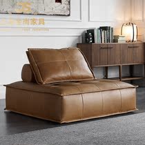 Nordic leather art size apartment living room casual single sofa Modern simple creative fabric square lazy sofa