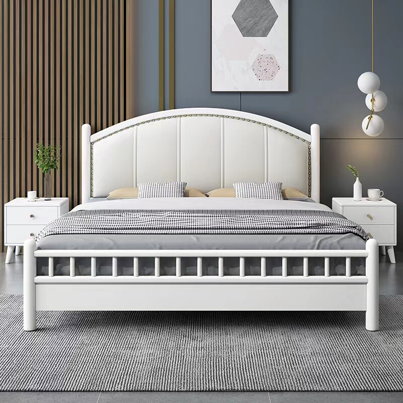 Solid wood bed 1 8m double bed modern simplicity 1 5m Nordic small apartment 1 2m single bed 1 35 storage bed