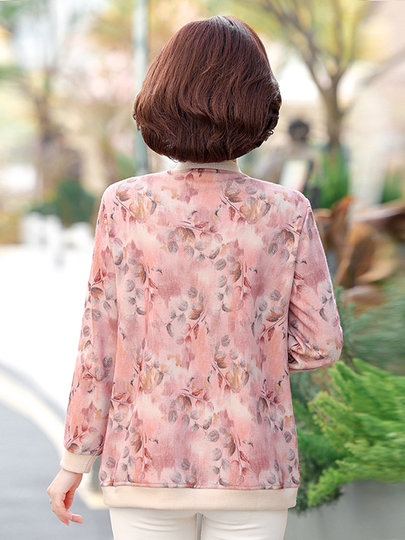 Mamas Herbstjacke 2025 Neuer Stil Jacke mittleren Alters und alte Frauen Frühling und Herbst lockeres kurzes Oberteil dünner Stil