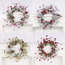 Christmas Snow Pine Flowers Ring Shop Window Decoration Christmas Wreath Upload Hotel Door Hanging Scene Arrangement Mall Decorations