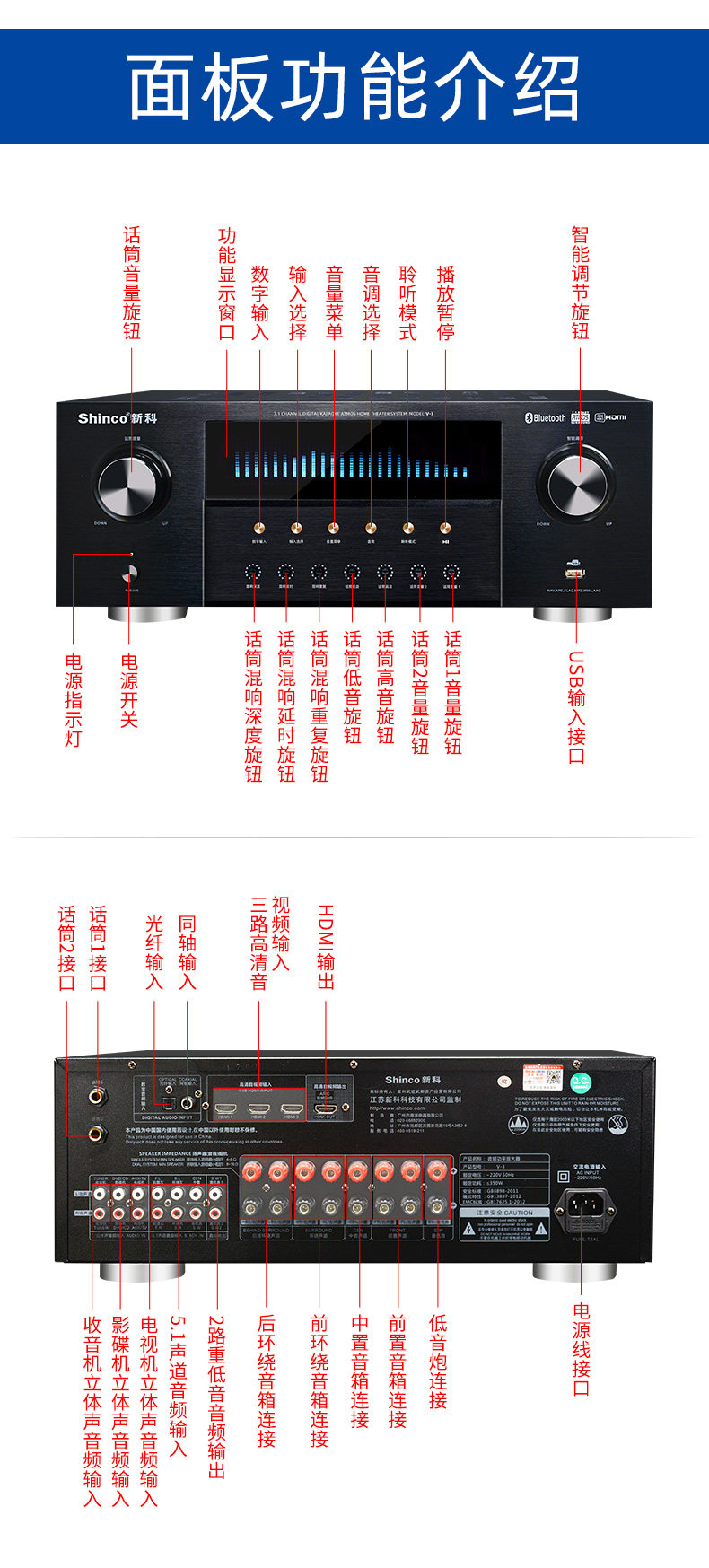 新科全景声7.1功放DTS杜比环绕客厅解码4k大功率唱歌家庭影院震撼-阿里巴巴