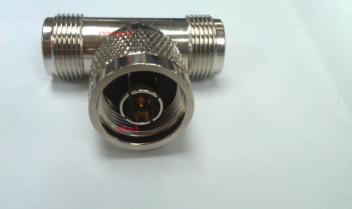 Radio frequency coaxial connection head high frequency NJ-KK N-type three-way head one male and two female N heads
