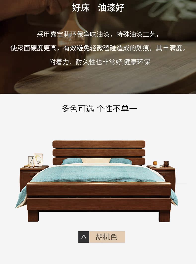 Giường gỗ tối giản hiện đại tối giản 1,8 m giường đôi 1,5m nhà máy bán hàng trực tiếp nền kinh tế hộp cao lưu trữ giường cao - Giường giường khách sạn