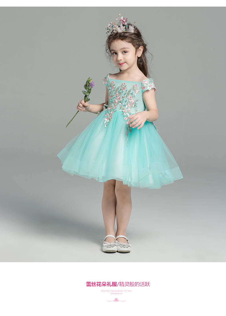 Lilan Duo hoa cô gái ăn mặc công chúa váy mùa hè cô gái mới fluffy trang phục trẻ em hiệu suất đám cưới quần áo bexinhshop shop