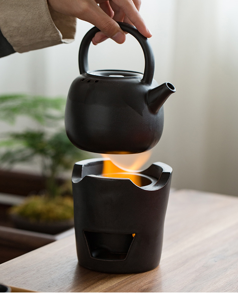 Japanese charcoal'm burning furnace girder pot of large olive charcoal stove fire boil tea tea tea stove ceramic zen kung fu tea set