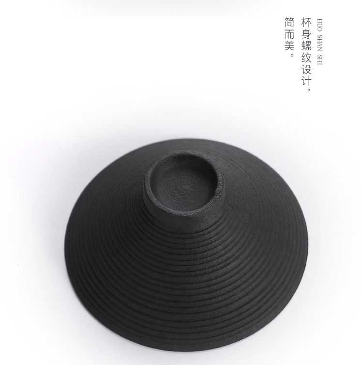 Japanese coarse pottery checking tea cup lava rock - coasters ceramic cup sample tea cup hat to individual CPU master CPU