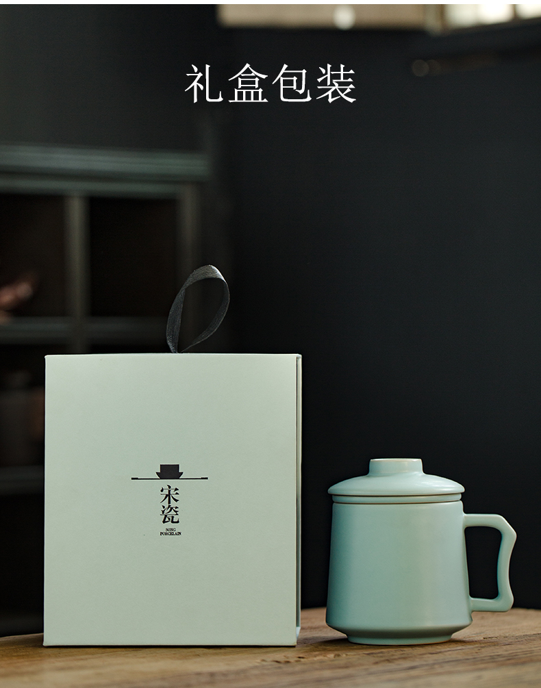 Your up green tea cup with lid cup office three pieces of glass ceramic filter cup Your porcelain glass box single CPU