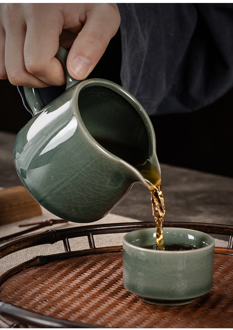 Japanese tea set the home office to receive a visitor teapot emerald green 秞 ceramic tea cup fresh small tureen