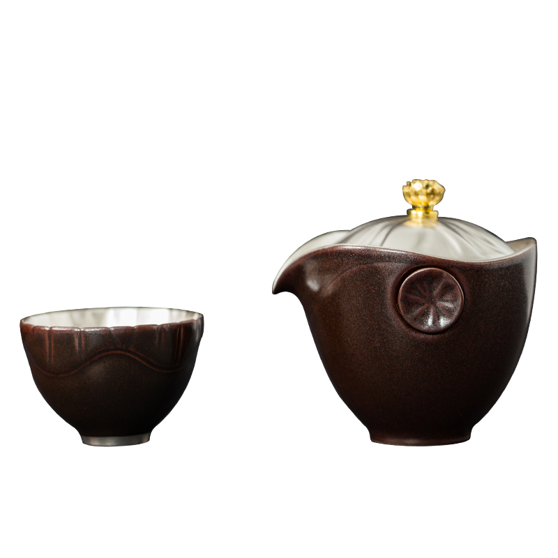 Zen travel tea set a pot of two cups of mine loader silver kung fu tea set ceramic cups to crack the glass teapot