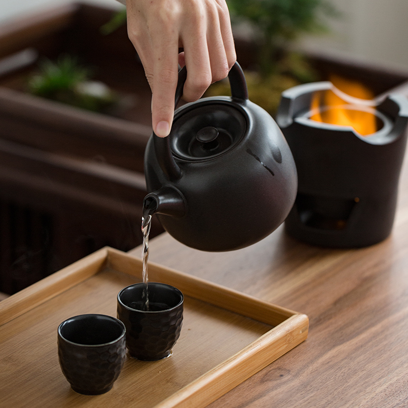 Japanese charcoal'm burning furnace girder pot of large olive charcoal stove fire boil tea tea tea stove ceramic zen kung fu tea set